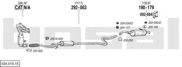 BOSAL 02401515 Система випуску ОГ