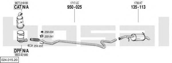 BOSAL 02401520 Система випуску ОГ