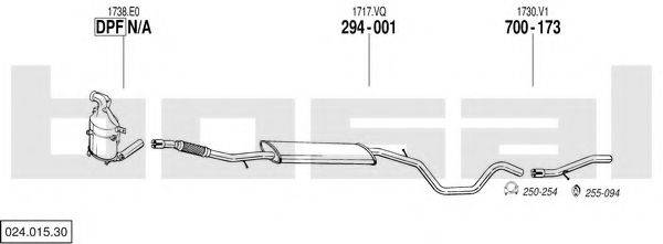 BOSAL 02401530 Система випуску ОГ