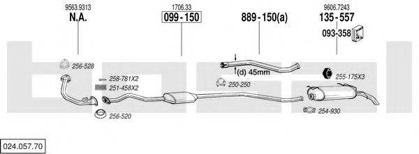 BOSAL 02405770 Система випуску ОГ