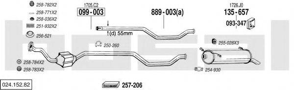 BOSAL 02415282 Система випуску ОГ