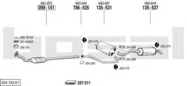 BOSAL 02415361 Система випуску ОГ