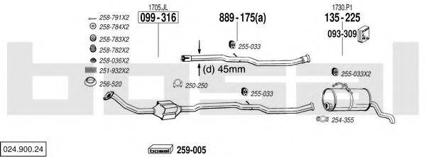 BOSAL 02490024 Система випуску ОГ