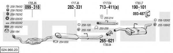 BOSAL 02496023 Система випуску ОГ