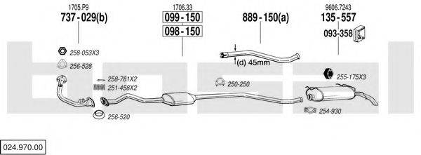 BOSAL 02497000 Система випуску ОГ