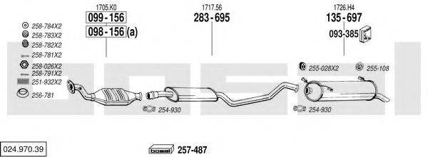 BOSAL 02497039 Система випуску ОГ