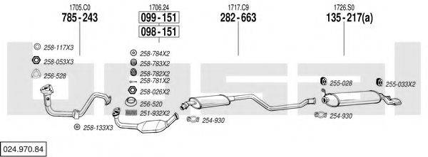 BOSAL 02497084 Система випуску ОГ