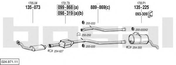 BOSAL 02497111 Система випуску ОГ