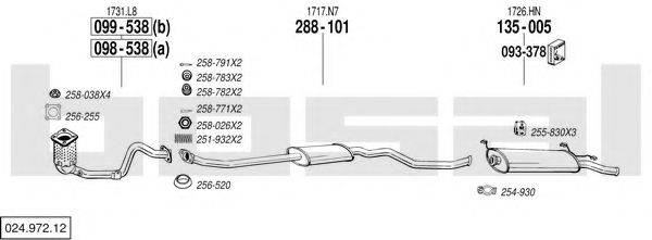 BOSAL 02497212 Система випуску ОГ