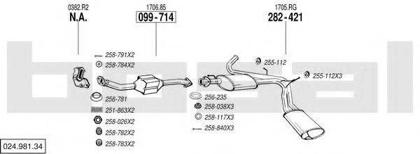 BOSAL 02498134 Система випуску ОГ