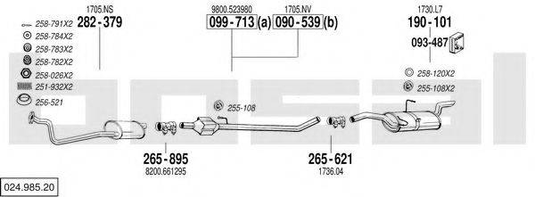 BOSAL 02498520 Система випуску ОГ