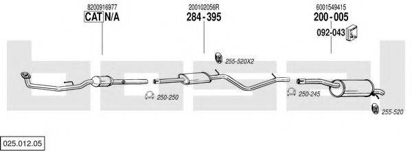 BOSAL 02501205 Система випуску ОГ