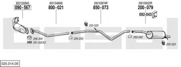 BOSAL 02501405 Система випуску ОГ