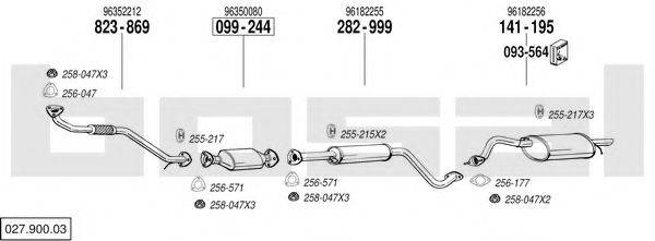 BOSAL 02790003 Система випуску ОГ