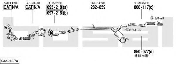 BOSAL 03201270 Система випуску ОГ