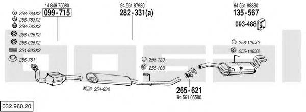 BOSAL 03296020 Система випуску ОГ