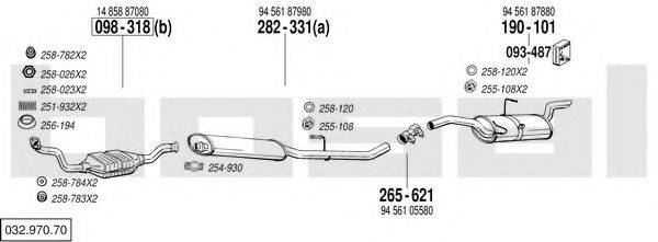 BOSAL 03297070 Система випуску ОГ