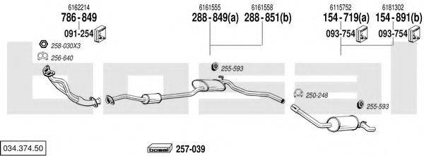 BOSAL 03437450 Система випуску ОГ