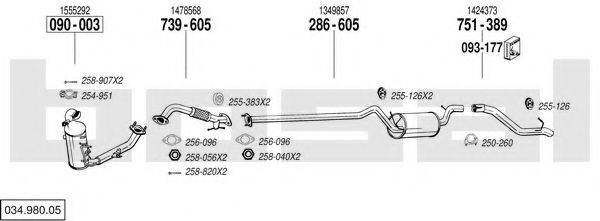 BOSAL 03498005 Система випуску ОГ