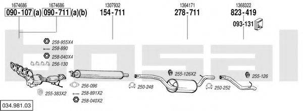 BOSAL 03498103 Система випуску ОГ