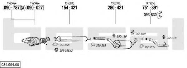 BOSAL 03499400 Система випуску ОГ