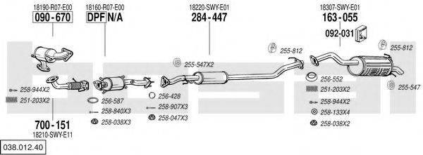 BOSAL 03801240 Система випуску ОГ