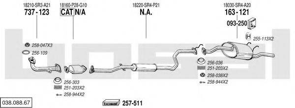 BOSAL 03808867 Система випуску ОГ