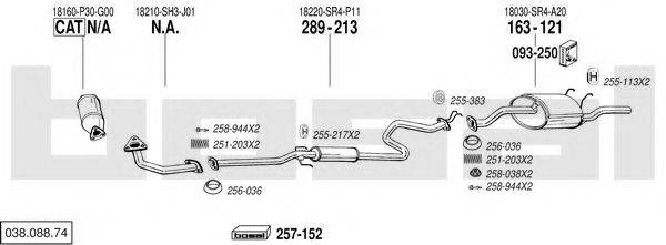 BOSAL 03808874 Система випуску ОГ