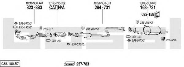 BOSAL 03810057 Система випуску ОГ