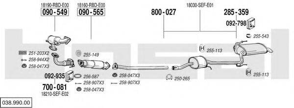 BOSAL 03899000 Система випуску ОГ