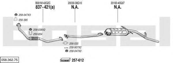 BOSAL 05836275 Система випуску ОГ