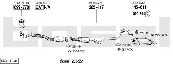 BOSAL 05891101 Система випуску ОГ