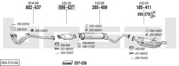 BOSAL 06051366 Система випуску ОГ