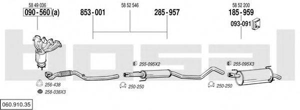 BOSAL 06091035 Система випуску ОГ