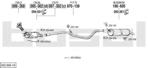 BOSAL 06299918 Система випуску ОГ