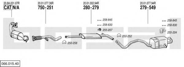 BOSAL 06601540 Система випуску ОГ