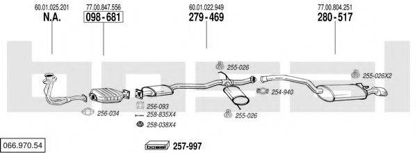 BOSAL 06697054 Система випуску ОГ