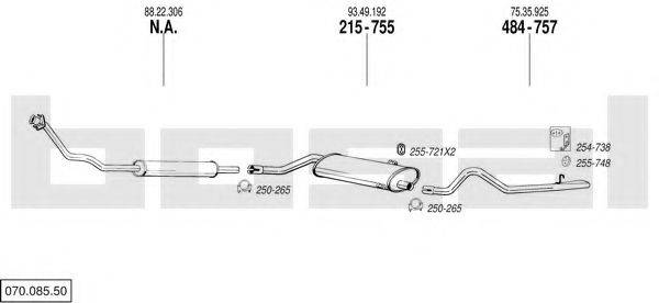 BOSAL 07008550 Система випуску ОГ