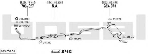 BOSAL 07305951 Система випуску ОГ