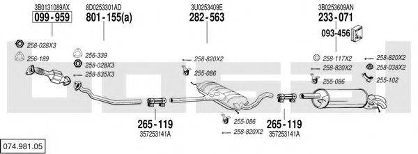 BOSAL 07498105 Система випуску ОГ