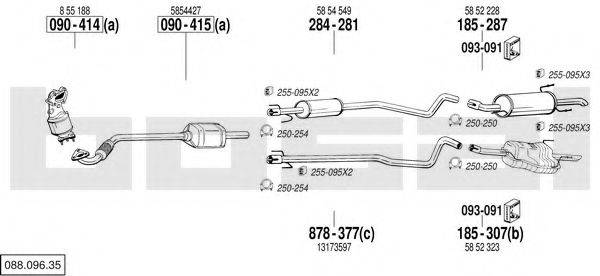 BOSAL 08809635 Система випуску ОГ