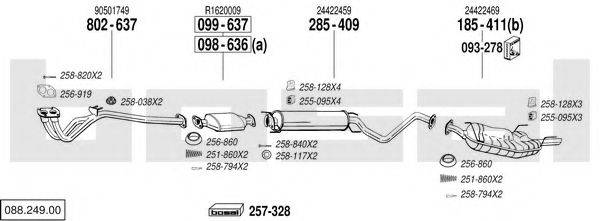 BOSAL 08824900 Система випуску ОГ