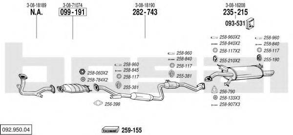 BOSAL 09295004 Система випуску ОГ