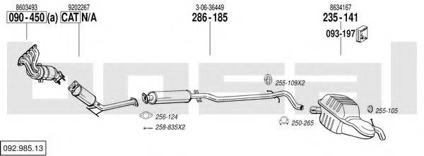 BOSAL 09298513 Система випуску ОГ