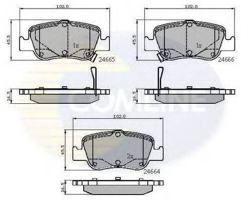 COMLINE CBP31572 Комплект гальмівних колодок, дискове гальмо