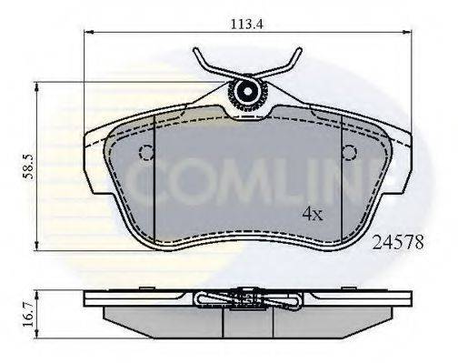 COMLINE CBP01622 Комплект гальмівних колодок, дискове гальмо