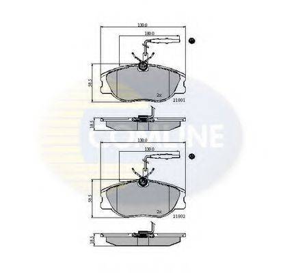 COMLINE CBP11001 Комплект гальмівних колодок, дискове гальмо