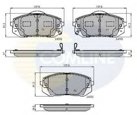 COMLINE CBP31768 Комплект гальмівних колодок, дискове гальмо