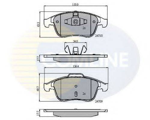 COMLINE CBP01725 Комплект гальмівних колодок, дискове гальмо