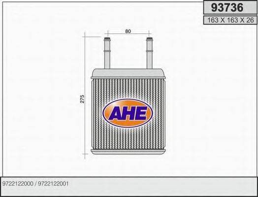 AHE 93736 Теплообмінник, опалення салону